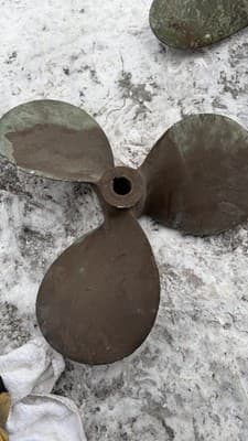 Vintage Bronze Boat Propeller 3 Blade Nautical Marine Decor Patina - Thumbnail 7