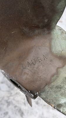 Vintage Bronze Boat Propeller 3 Blade Nautical Marine Decor Patina - Thumbnail 6
