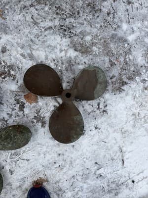 Vintage Bronze Boat Propeller 3 Blade Nautical Marine Decor Patina - Thumbnail 9
