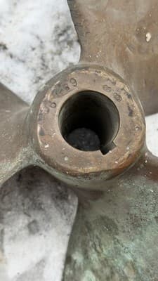 Vintage Bronze Boat Propeller 3 Blade Nautical Marine Decor Patina - Thumbnail 4