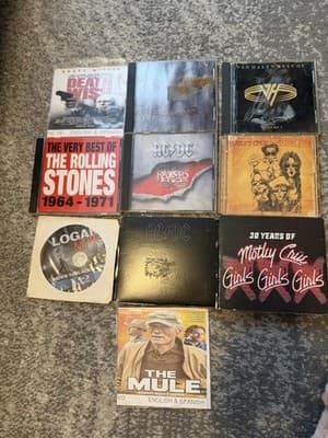Rock CD Lot AC/DC Motley Crue Rolling Stones Van Halen Bon Jovi