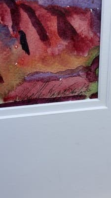 Phyllis Kapp Signed Watercolor Landscape Painting Framed Dated 1989 - Thumbnail 9