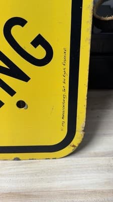 Vintage Mermaid Xing Metal Road Sign Yellow 18x18 1993 Nautical Decor - Thumbnail 4