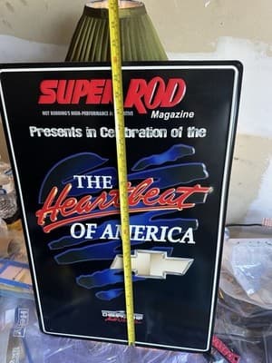 Super Rod Magazine Chevrolet Heartbeat of America Metal Sign 24x16 - Thumbnail 3