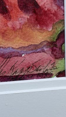Phyllis Kapp Signed Watercolor Landscape Painting Framed Dated 1989 - Thumbnail 12