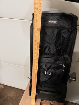 NEW Wrangler 22” Rolling Carry On Luggage Black Travel Bag - Thumbnail 5