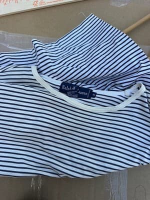 Ralph Lauren Striped Set Top Skirt Women Size M Cotton Navy White Casual Outfit - Thumbnail 6