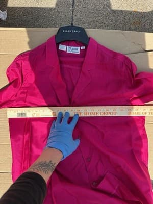 ENAR 100% Silk Blouse Pink Size 6 Button Front Short Sleeve Vintage - Thumbnail 5
