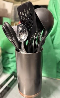 Mixed Brand Kitchen Utensil Set w/ Holder – Silicone Tools, Whisk, Shears