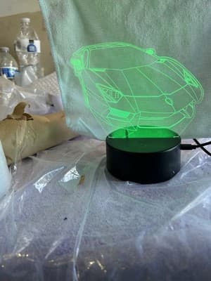 3D LED Night Light Car Shape Lamp USB Color Changing Acrylic 8” - Thumbnail 2