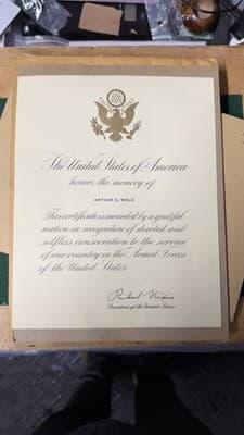 President RICHARD NIXON Armed Forces of the United States Certificate