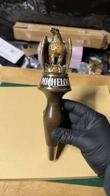 Vintage Michelob Beer Tap Handle Eagle Wood Metal Bar Draft Pull