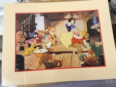 Disney Snow White Seven Dwarfs 1994 Commemorative Lithograph Disney Store