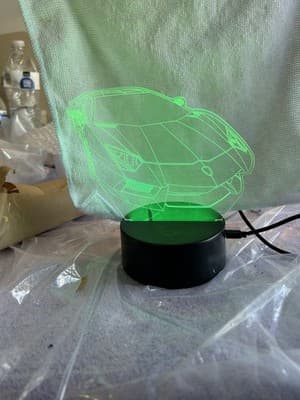 3D LED Night Light Car Shape Lamp USB Color Changing Acrylic 8” - Thumbnail 3