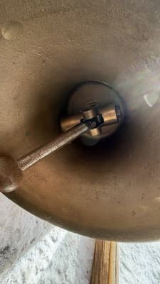 Antique Bronze Bell in Wooden Frame – Vintage Industrial / Nautical Style - Thumbnail 11