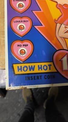 Vintage Betty Boop Love Meter Metal Sign Arcade Game Panel 1991 - Thumbnail 3