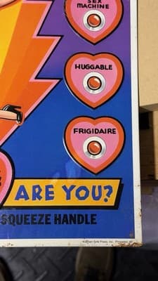 Vintage Betty Boop Love Meter Metal Sign Arcade Game Panel 1991 - Thumbnail 7