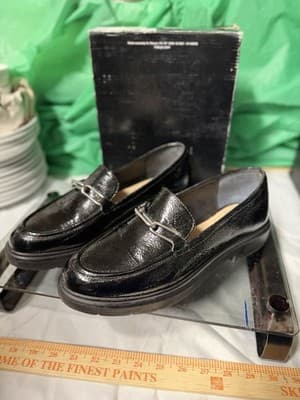 Black Patent Loafers Chunky Sole Women’s Shoes Size 9.5M