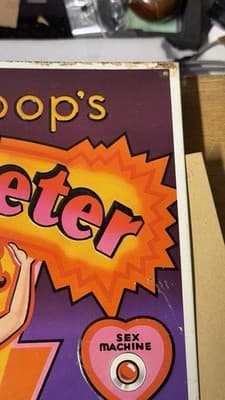 Vintage Betty Boop Love Meter Metal Sign Arcade Game Panel 1991 - Thumbnail 6