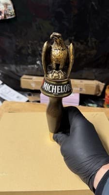 Vintage Michelob Beer Tap Handle Eagle Wood Metal Bar Draft Pull - Thumbnail 2