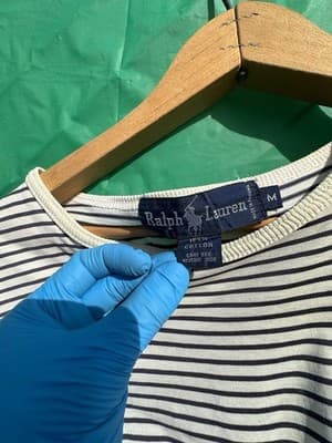Ralph Lauren Striped Set Top Skirt Women Size M Cotton Navy White Casual Outfit - Thumbnail 2