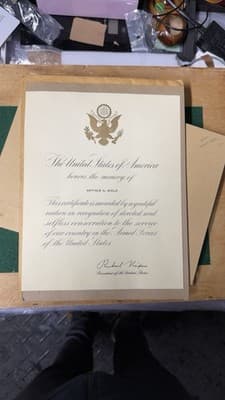 President RICHARD NIXON Armed Forces of the United States Certificate - Thumbnail 3
