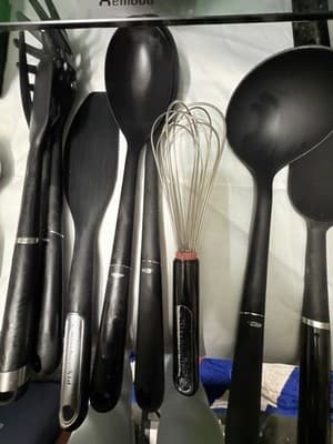 Mixed Brand Kitchen Utensil Set w/ Holder – Silicone Tools, Whisk, Shears - Thumbnail 6