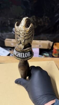 Vintage Michelob Beer Tap Handle Eagle Wood Metal Bar Draft Pull - Thumbnail 5