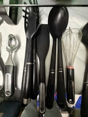 Mixed Brand Kitchen Utensil Set w/ Holder – Silicone Tools, Whisk, Shears - Thumbnail 7