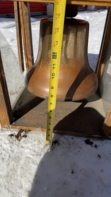 Antique Bronze Bell in Wooden Frame – Vintage Industrial / Nautical Style - Thumbnail 20