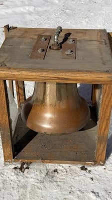 Antique Bronze Bell in Wooden Frame – Vintage Industrial / Nautical Style - Thumbnail 19