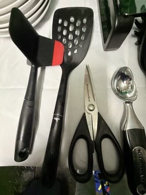 Mixed Brand Kitchen Utensil Set w/ Holder – Silicone Tools, Whisk, Shears - Thumbnail 9