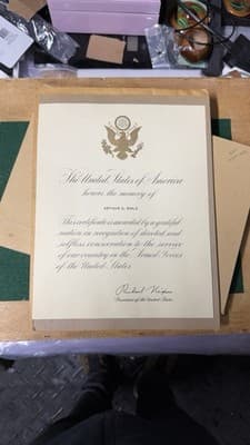 President RICHARD NIXON Armed Forces of the United States Certificate - Thumbnail 2
