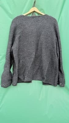 Linea by Louis Dell’Olio 100% Wool Cardigan Gray Embroidered Size L - Thumbnail 5