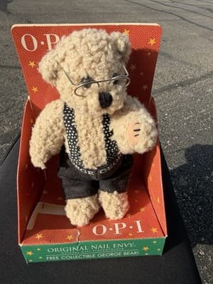 Vintage OPI George Bear 2000 Collectible Teddy Bear