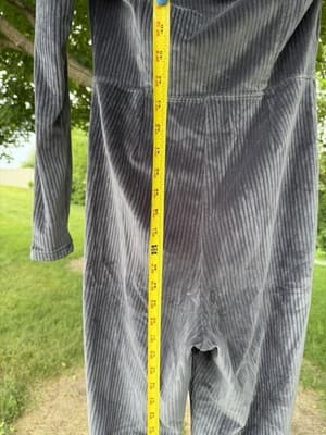 Fabletics Gray Velour Hooded Jumpsuit XS Zip Front Wide Leg Lounge One Piece - Thumbnail 10