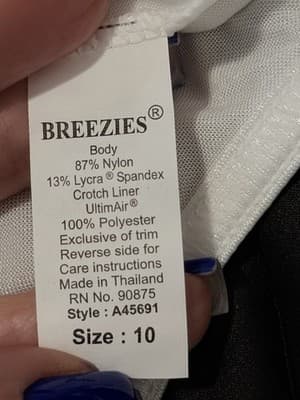 Breezies Panty Set 3Pc White Briefs Lace Underwear UltimAir Size 10 - Thumbnail 3