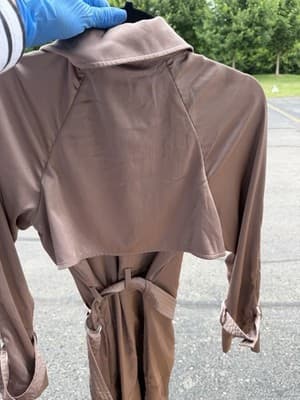 BCBGMAXAZRIA Satin Trench Coat Dress Belted Midi Size XS - Thumbnail 8
