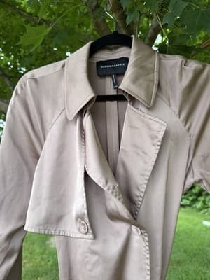 BCBGMAXAZRIA Satin Trench Coat Dress Belted Midi Size XS - Thumbnail 4