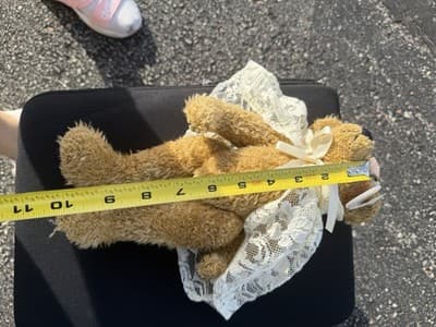 Ty Attic Treasures Eve Bear Plush Teddy Bear Lace Shawl Roses Tag 10” Vintage - Thumbnail 11