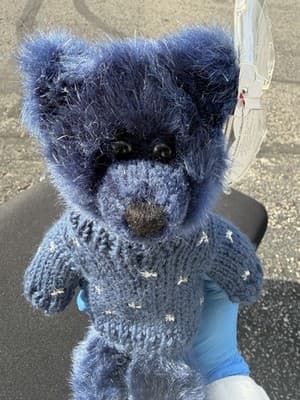 Ty Attic Treasures Collection Orion Blue Bear Plush With Sweater - Thumbnail 2