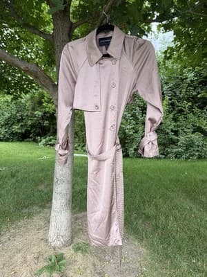 BCBGMAXAZRIA Satin Trench Coat Dress Belted Midi Size XS - Thumbnail 3