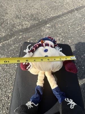 Vintage Plush Snowman Figure Long Legs Winter Christmas Shelf Sitter 14” Tall - Thumbnail 3