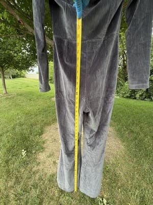 Fabletics Gray Velour Hooded Jumpsuit XS Zip Front Wide Leg Lounge One Piece - Thumbnail 11
