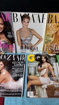 Lot 5 Fashion Magazines Harper’s Bazaar & GQ Jennifer Lopez Diana Paltrow - Thumbnail 4