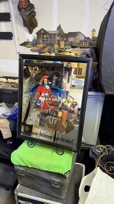 Captain Morgan Original Spiced Rum Bar Mirror Framed Vintage Wall Decor - Thumbnail 3
