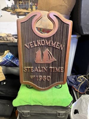 Vintage Wooden Nautical Wall Plaque “Signals at the Lighthouse” Maritime
