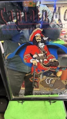 Captain Morgan Original Spiced Rum Bar Mirror Framed Vintage Wall Decor - Thumbnail 16