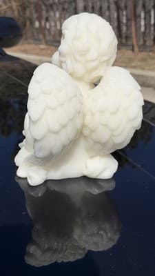LED Cherub Angel Figure White Battery Operated 8” Decor Timer Light - Thumbnail 4