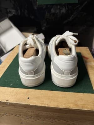Women’s White Platform Sneakers Size 8.5W Lace Up Casual Shoes - Thumbnail 3